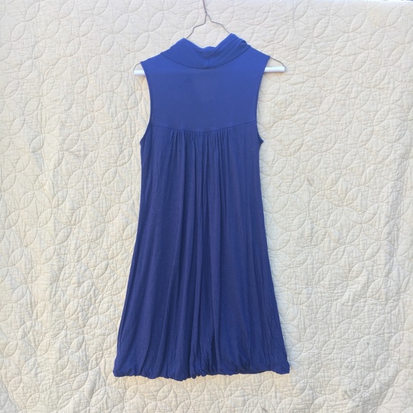Navy Blue Sleeveless Cowl Dress - Picture 2 of 2